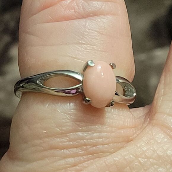 Oregon Peach Opal Solitare Ring Size 6 - Picture 12 of 13